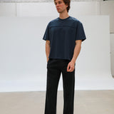 Trendy T-Shirt Embroidered Detail Petrol & Navy