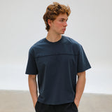 Trendy T-Shirt Embroidered Detail Petrol & Navy