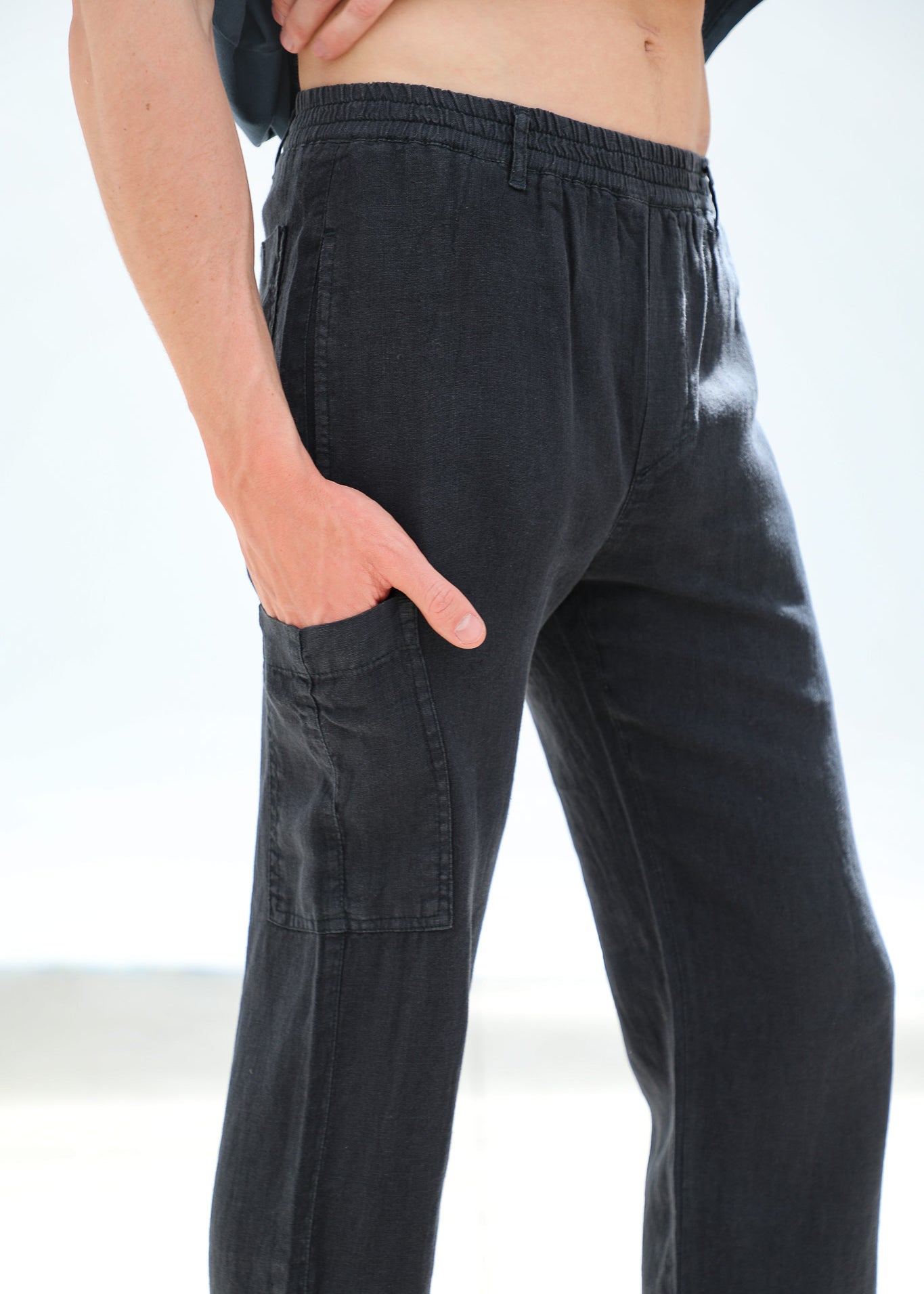 Linen Comfy Pants Petrol