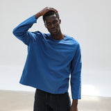 Long Trendy Modern T-Shirt Blue