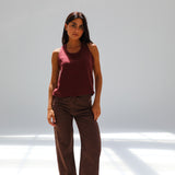 Loop Linen Pants Brown