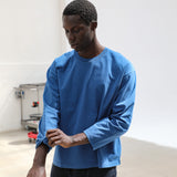 Long Trendy Modern T-Shirt Blue