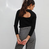 Back Hole Long Trendy Black
