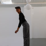 Back Hole Long Trendy Black