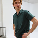 Short Modern Polo Dark Green