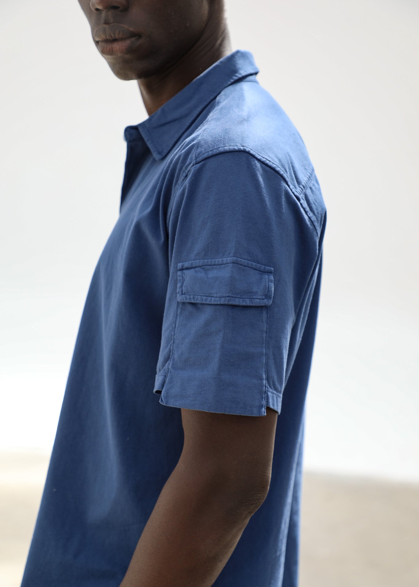 Short Modern Pocket Polo Blue