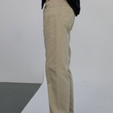 Corduroy Denim Comfy Pants White