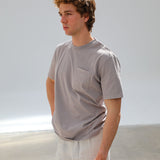 Trendy Side Buttons T-Shirt Light Grey