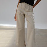 Seams Pocket Pants Beige