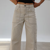 Seams Pocket Pants Beige