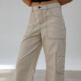 Seams Pocket Pants Beige