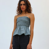 Comfy Linen Top Blue