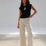 Seams Pocket Pants Beige