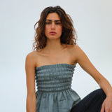 Comfy Linen Top Blue