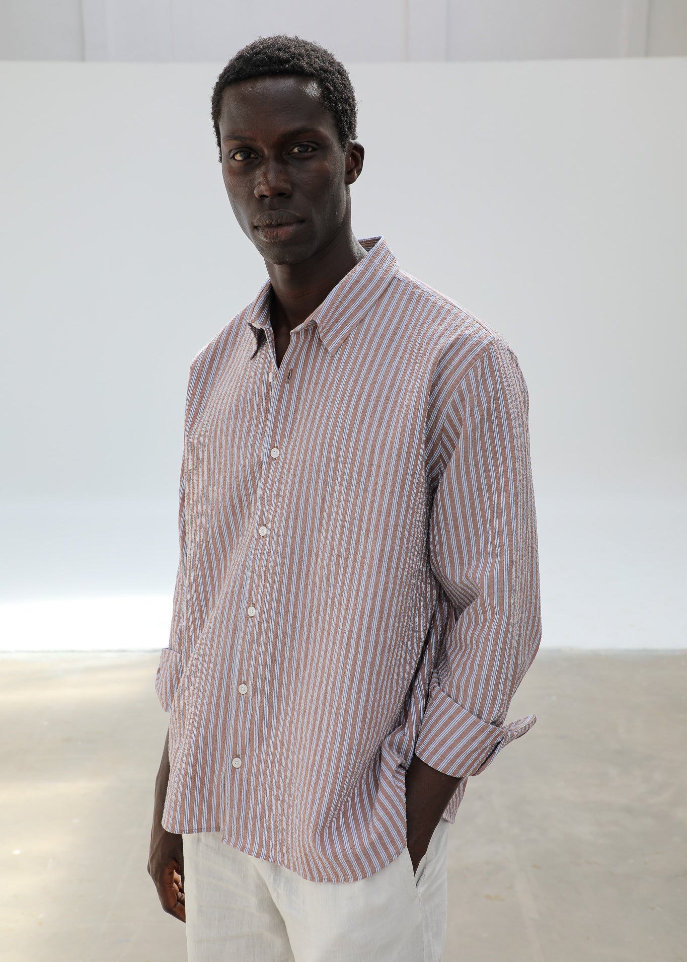 Modern Stripes Shirt Brown