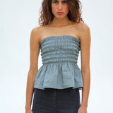 Comfy Linen Top Blue
