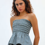 Comfy Linen Top Blue