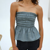 Comfy Linen Top Blue