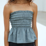 Comfy Linen Top Blue