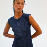 Denim Midi Zip Dress