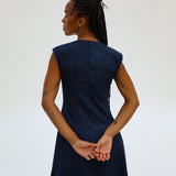 Denim Midi Zip Dress