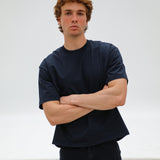 Short Modern Trendy T-Shirt Navy