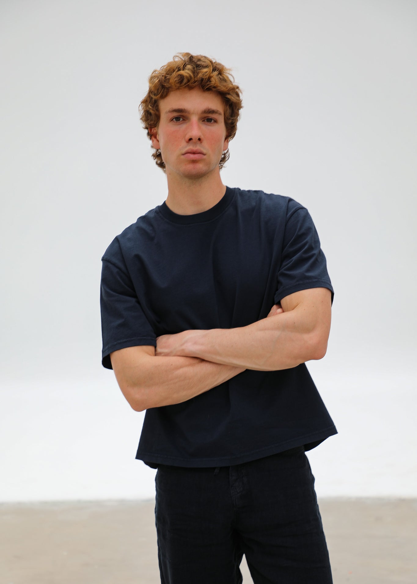 Short Modern Trendy T-Shirt Navy