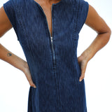 Denim Midi Zip Dress