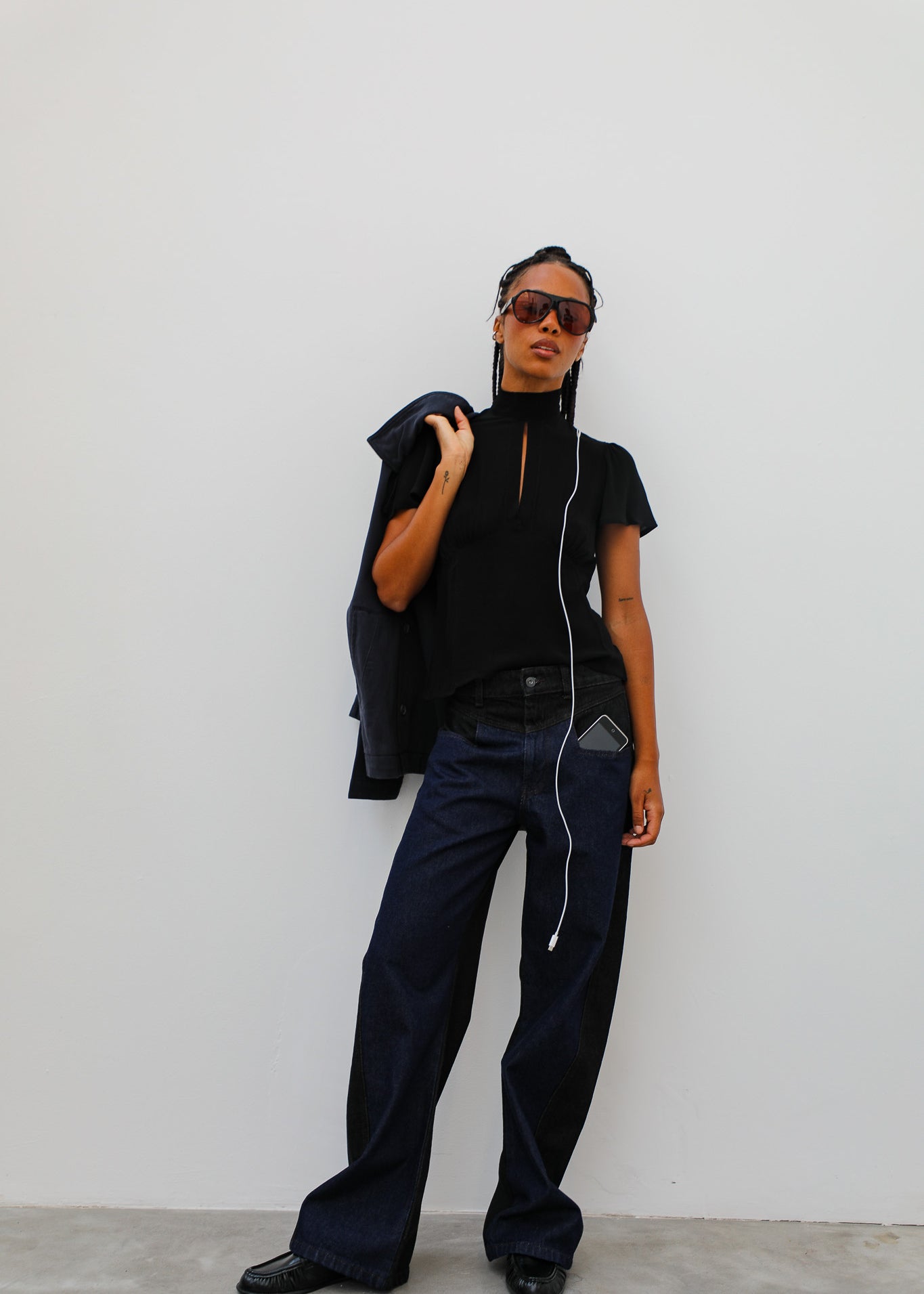 Double Tone Jeans Black & Blue