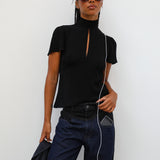Open Blouse Black