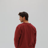 Long Vintage Button Sweatshirt Red