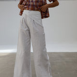 Linen Wrap Pants White