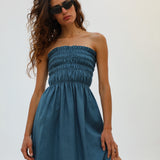 Comfy Linen Dress Blue