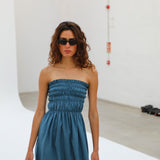 Comfy Linen Dress Blue