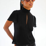 Open Blouse Black