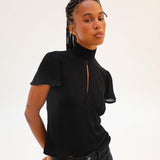 Open Blouse Black