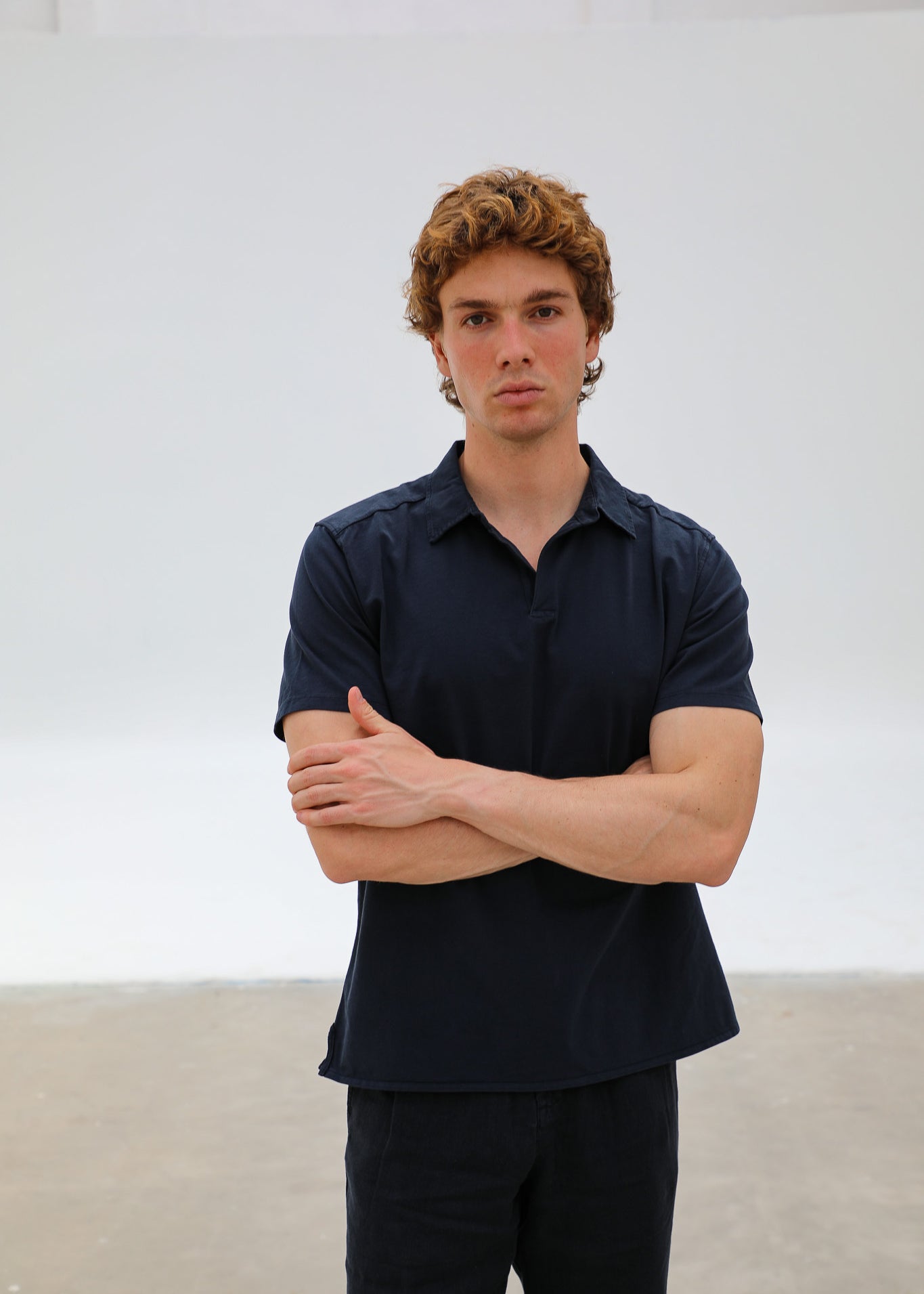 Short Modern Polo Navy