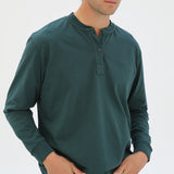 Long Vintage Button Sweatshirt Green