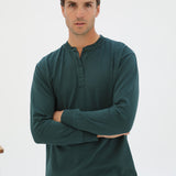 Long Vintage Button Sweatshirt Green