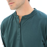 Long Vintage Button Sweatshirt Green