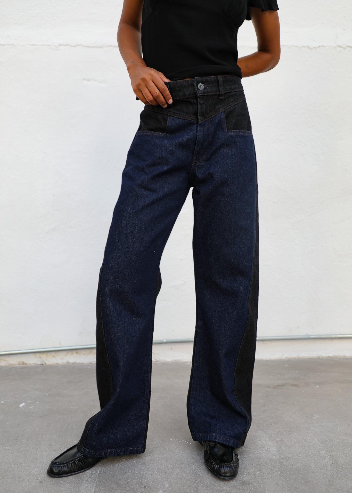Double Tone Jeans Black & Blue