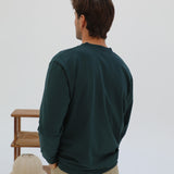 Long Vintage Button Sweatshirt Green