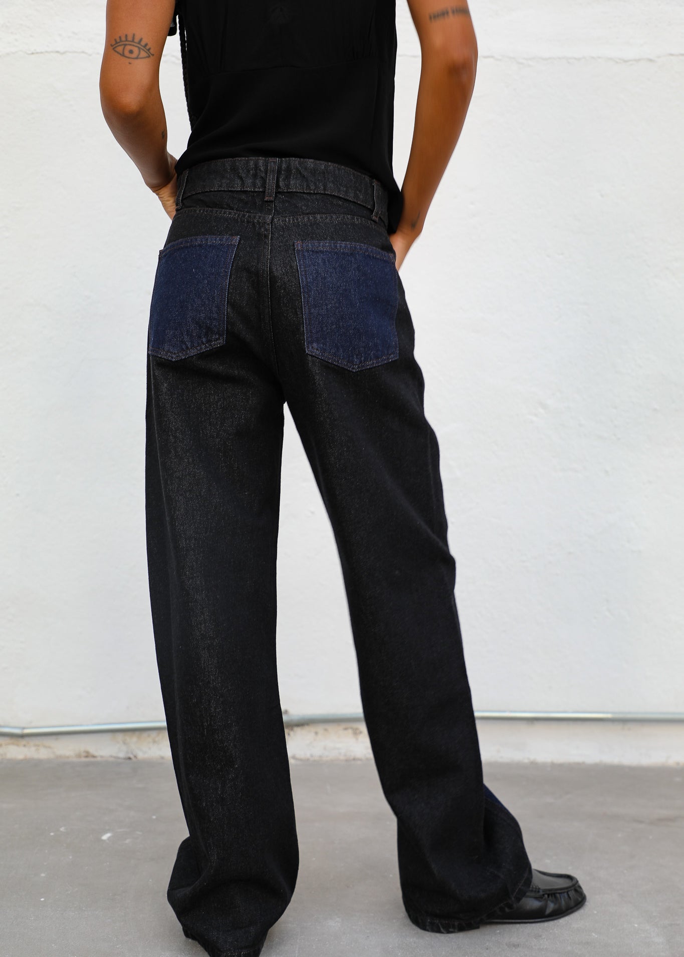 Double Tone Jeans Black & Blue