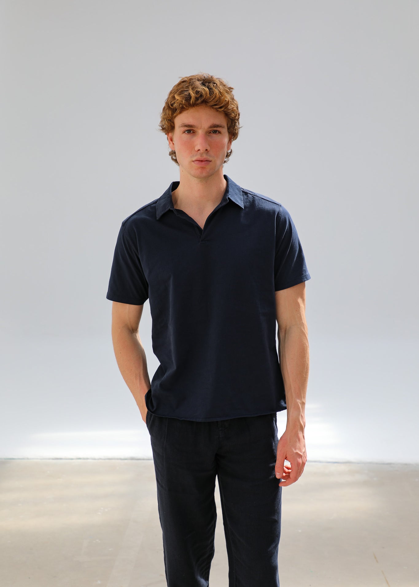 Short Modern Polo Navy