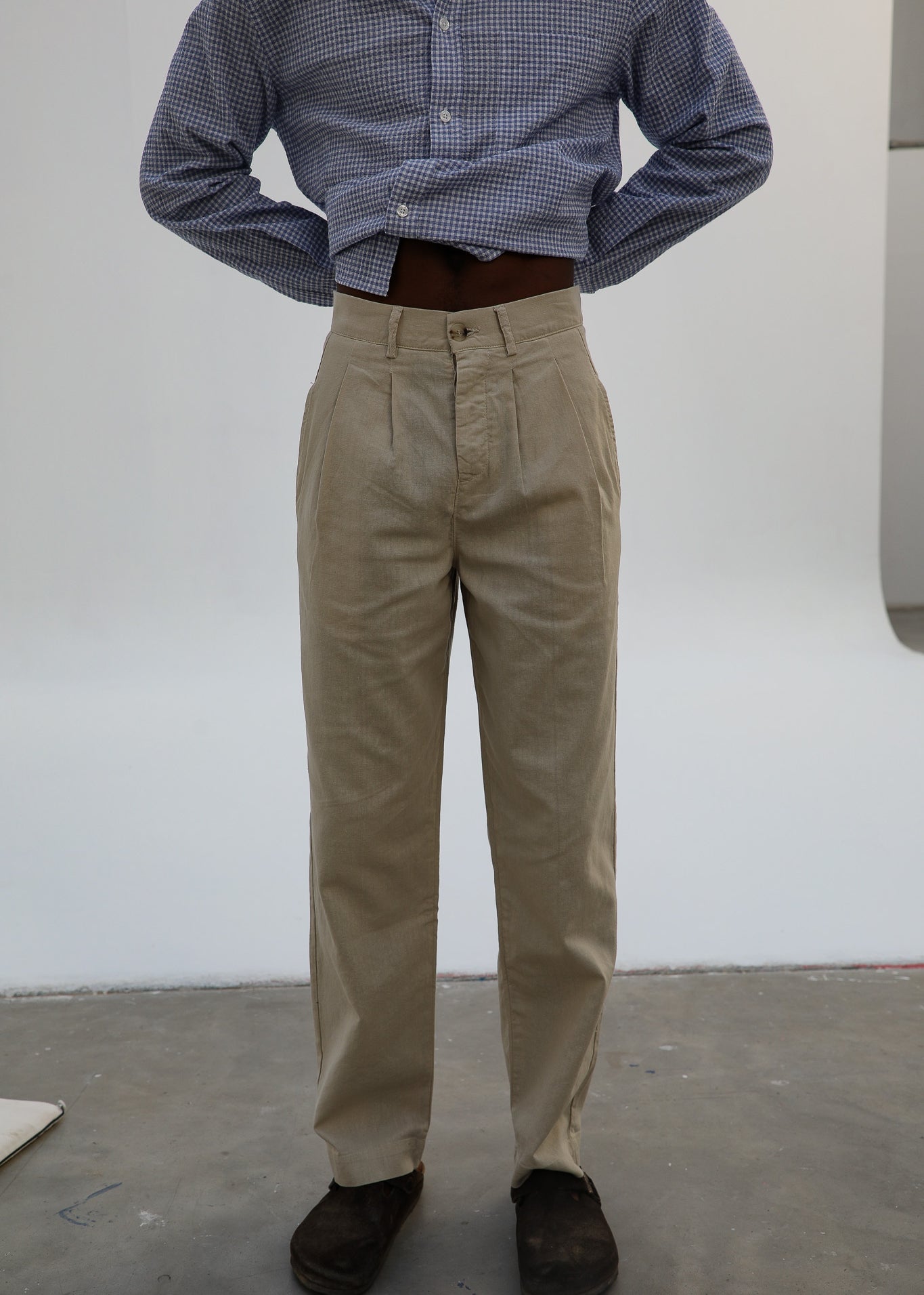Retro Comfy Linen Pants Beige