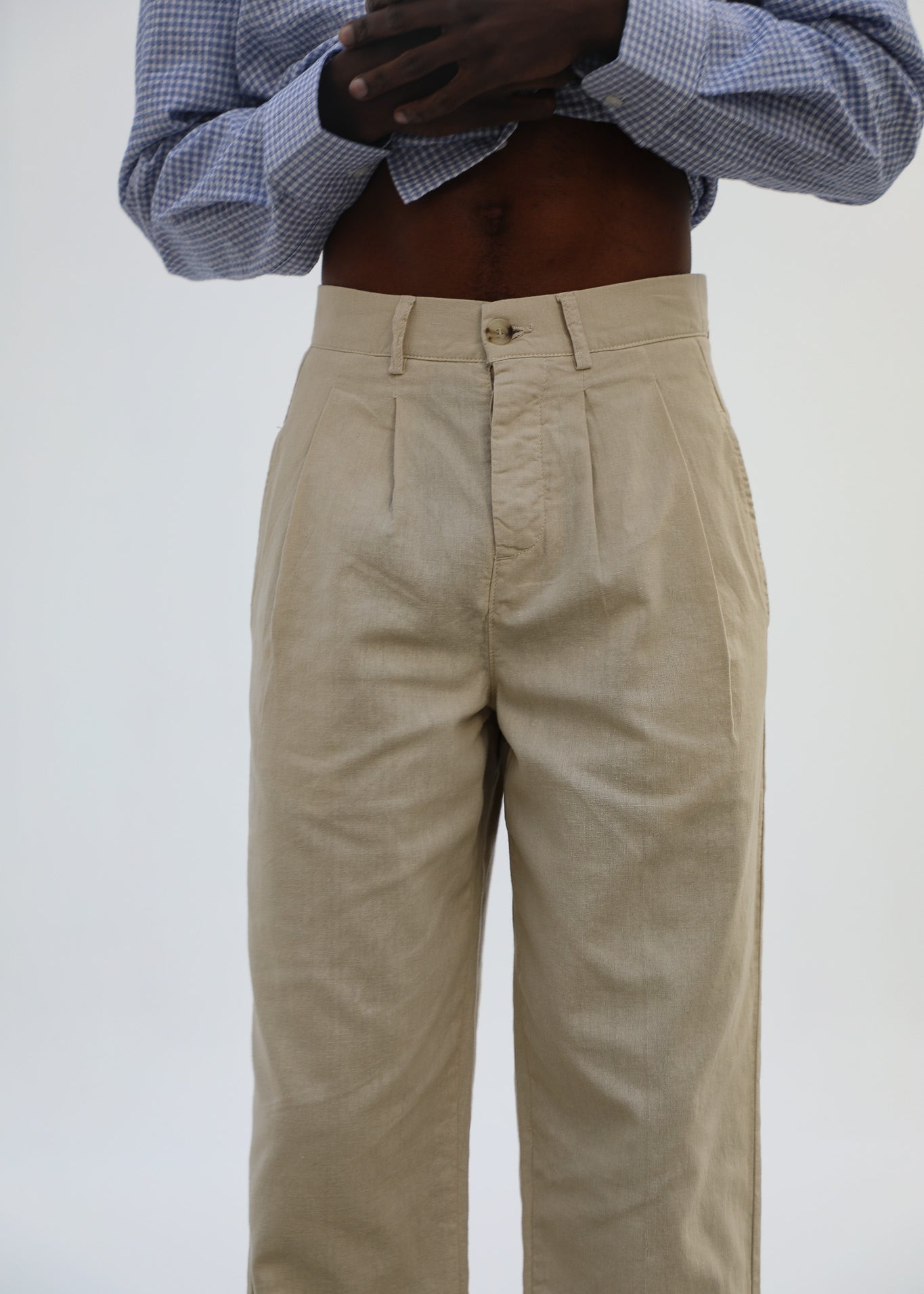 Retro Comfy Linen Pants Beige