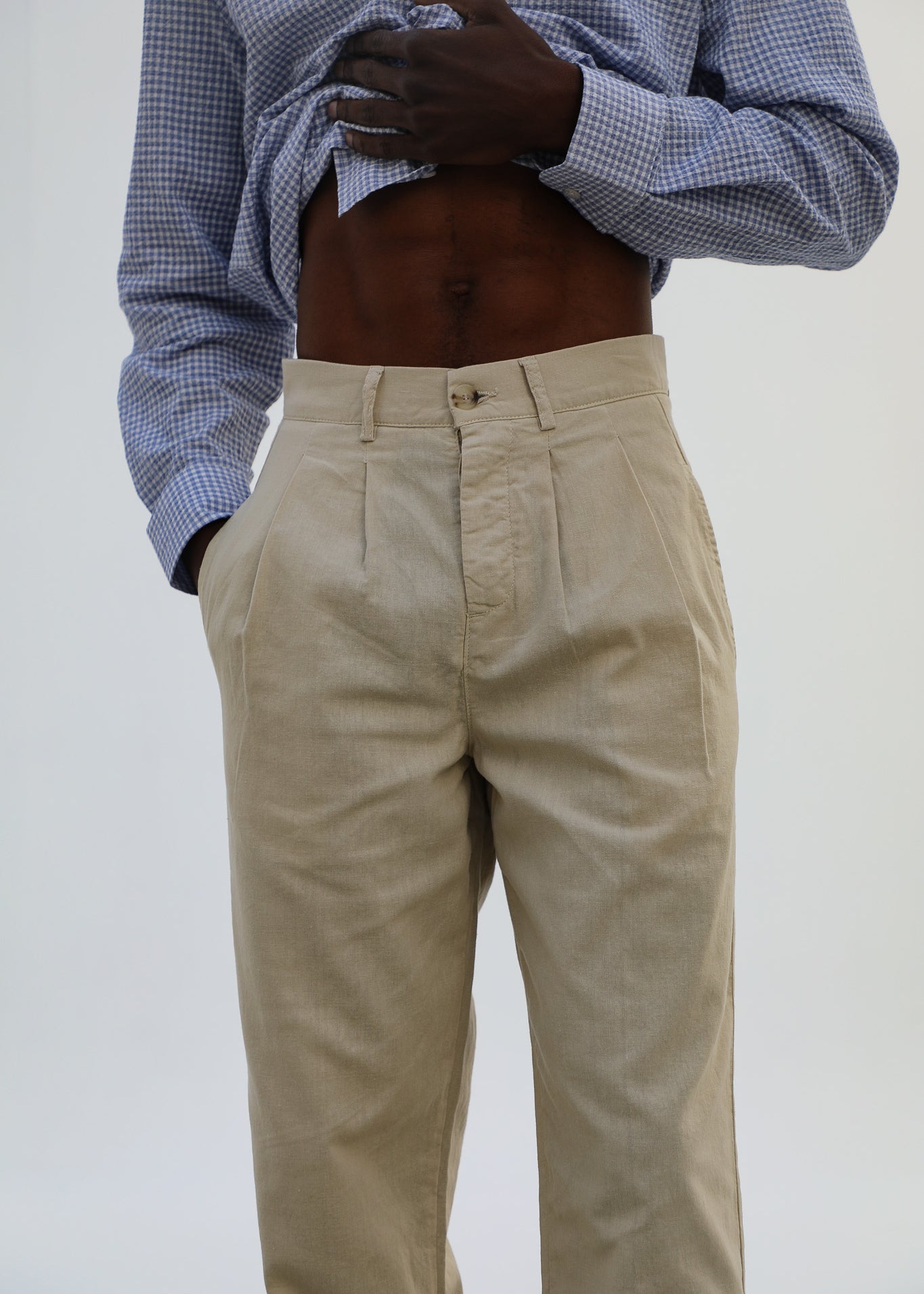 Retro Comfy Linen Pants Beige