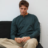 Long Vintage Button Sweatshirt Green