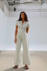 Buttons Romper Natural
