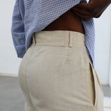 Retro Comfy Linen Pants Beige